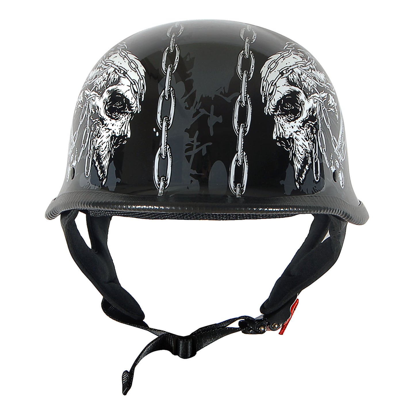 1Storm Novelty Motorcycle Half Face Helmet German Style DOT Approved: HKY602 + Black Tinted Goggle Bundle