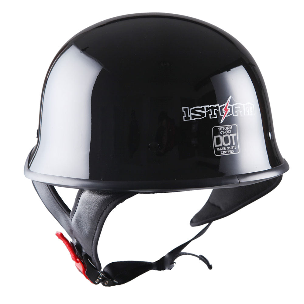 1Storm Novelty Motorcycle Helmet Half Face German Style DOT Approved: HKY602