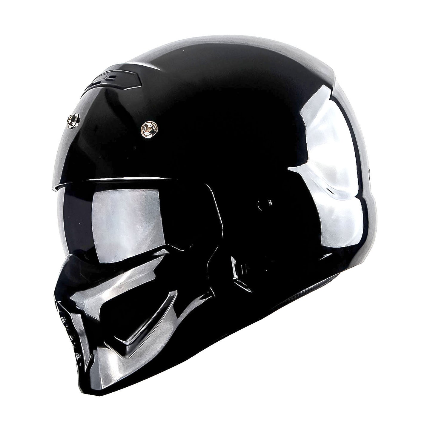 1Storm Motorcycle Full Face Helmet Open Face Helmet with Smoked Shield (Detachable Visor & Face Mask): HKY881S-E