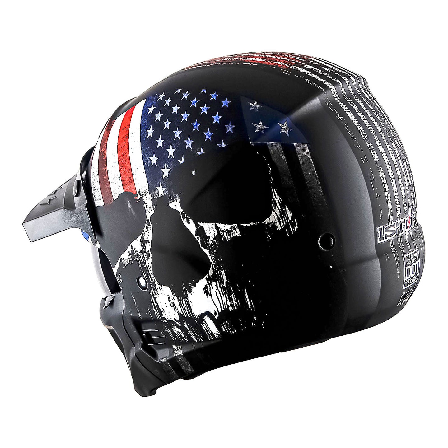 1Storm Motorcycle Full Face Helmet Open Face Helmet with Smoked Shield (Detachable Visor & Face Mask): HKY881S-E