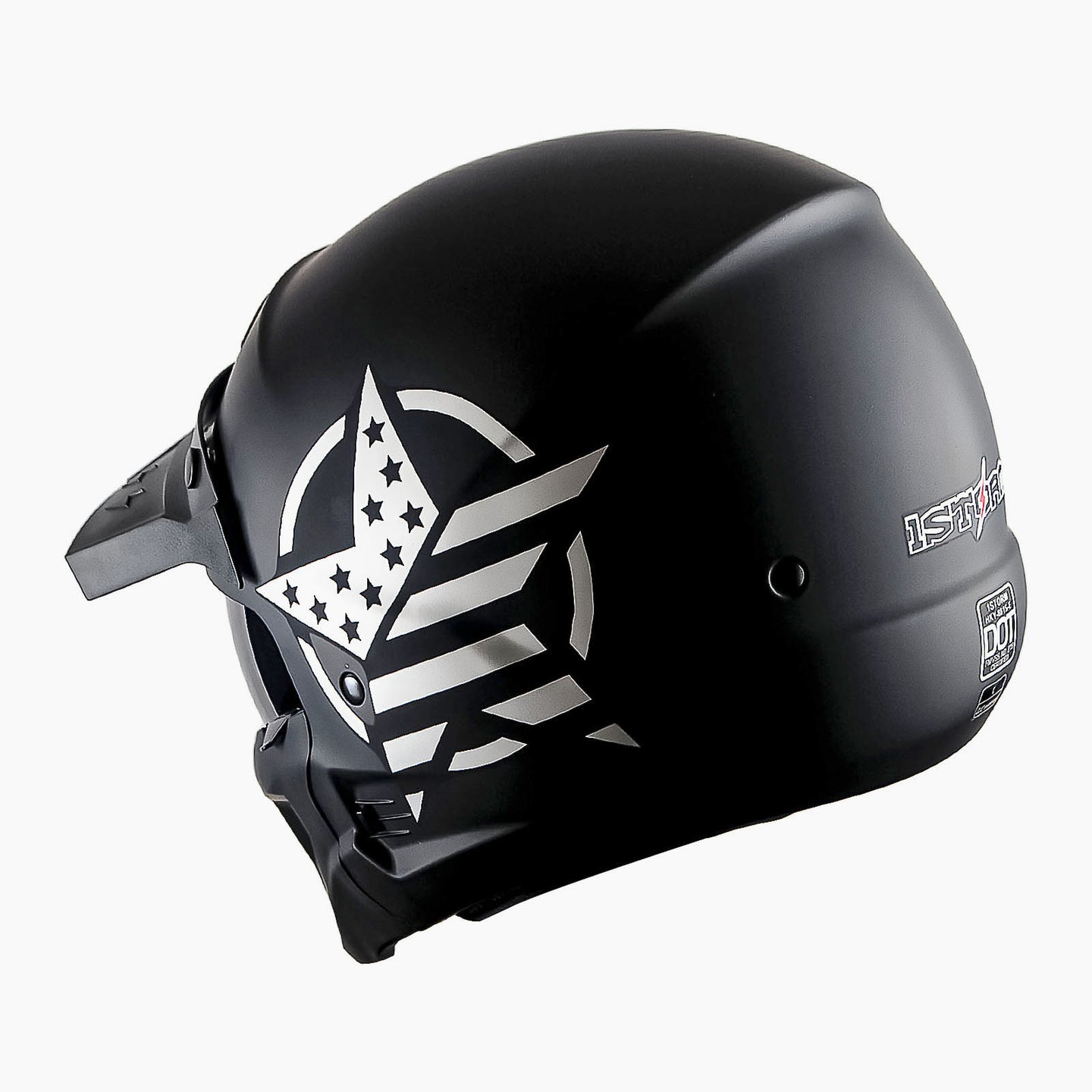 1Storm Motorcycle Full Face Helmet Open Face Helmet with Smoked Shield (Detachable Visor & Face Mask): HKY881S-E