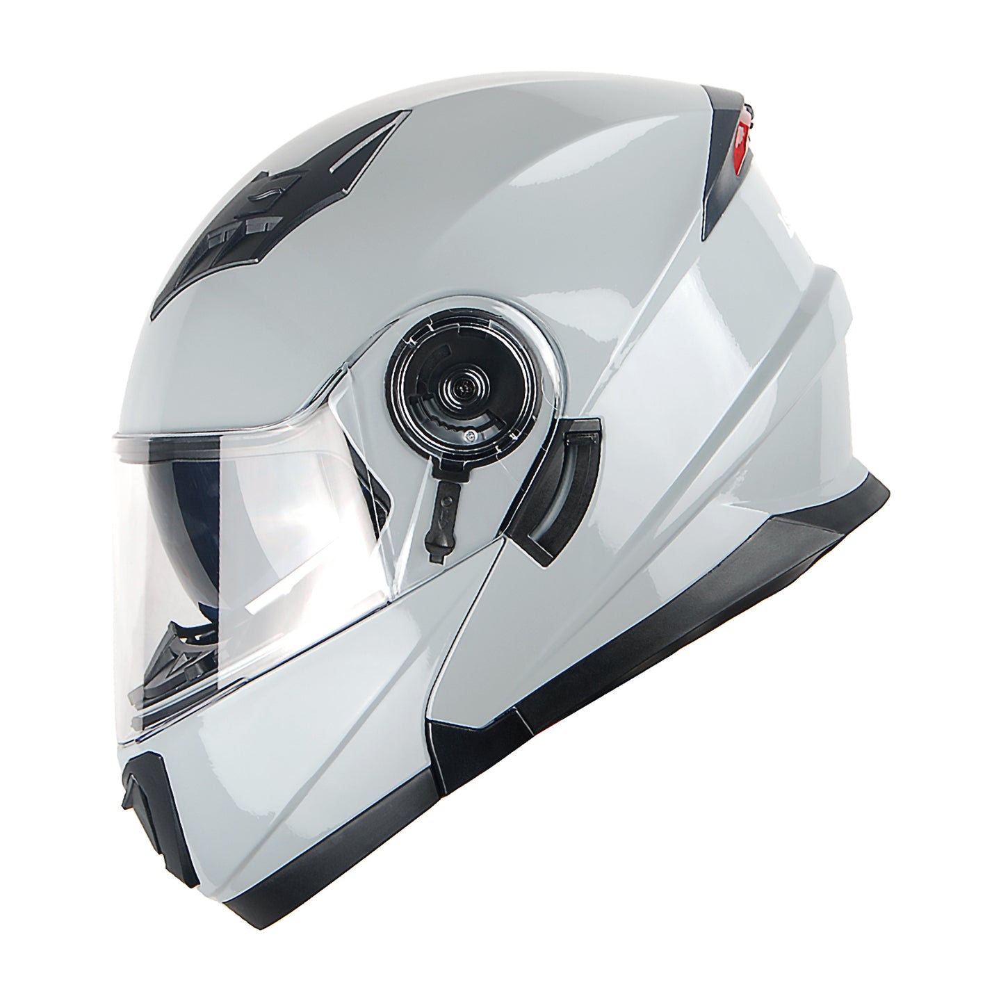 1Storm New Motorcycle Bike Modular Full Face Helmet Dual Visor Sun Shield with LED Tail Light + Motorcycle Bluetooth Headset: Modular901