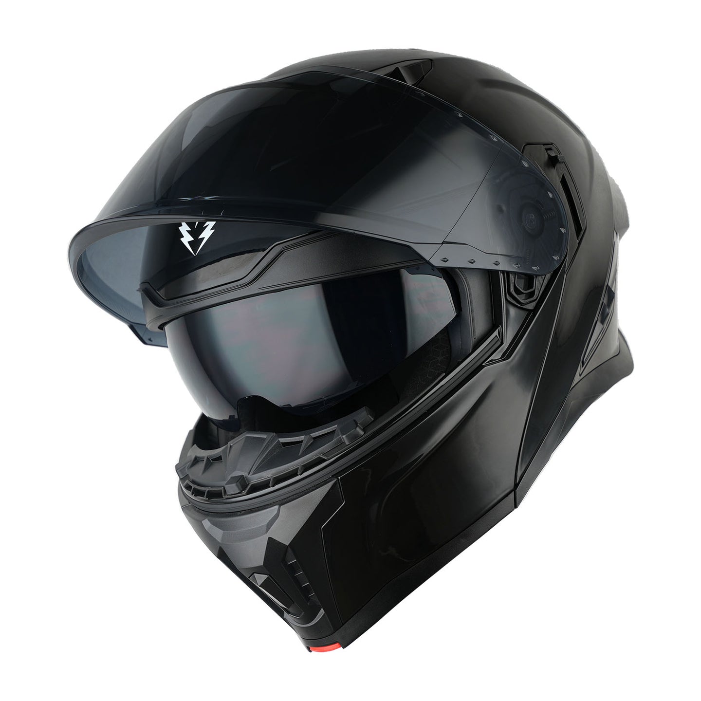 1Storm Motorcycle Modular Flip up Dual Visor Helmet Street Bike Sun Shield Full Face with One Extra Clear Shield: KT928