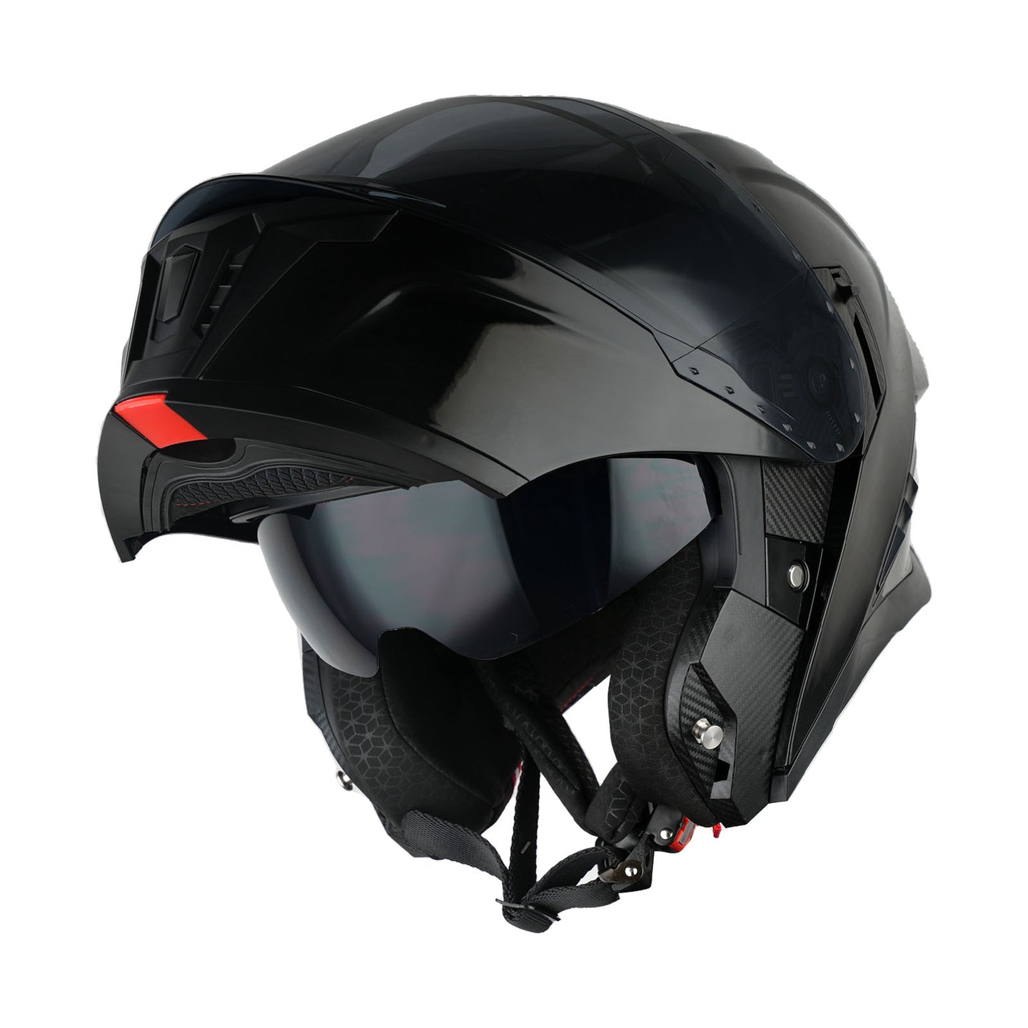 flip up helmet full face worth it motorcycle 1Storm Motorcycle Modular Flip up Dual Visor Helmet Street Bike Sun Shield Full Face with One Extra Clear Shield: KT928 Smoked Visor Glossy Black / S(
