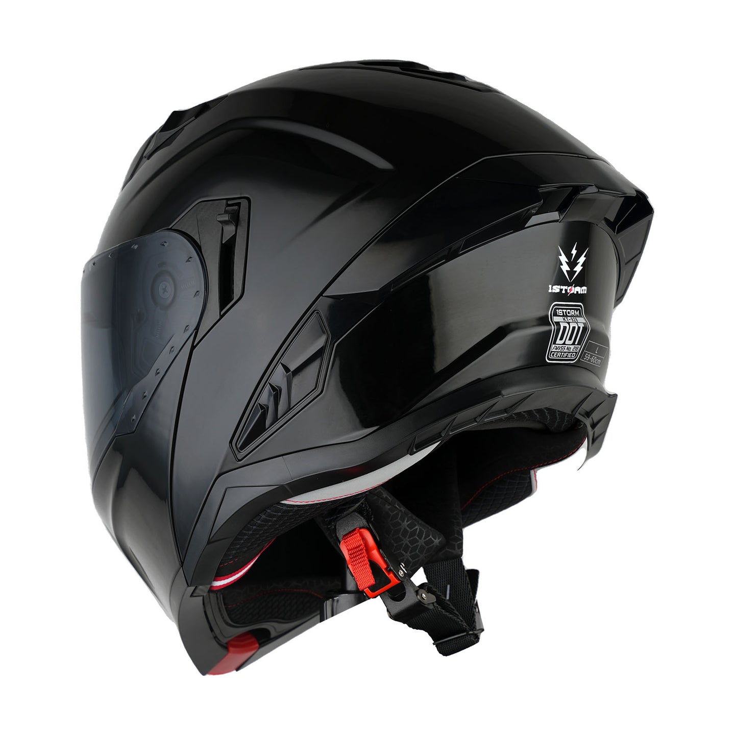 1Storm Motorcycle Modular Flip up Dual Visor Helmet Street Bike Sun Shield Full Face with One Extra Clear Shield: KT928
