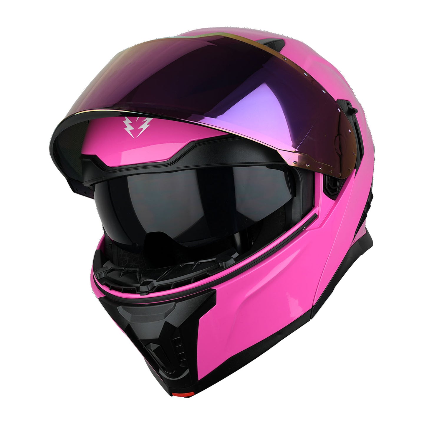 1Storm Motorcycle Modular Flip up Dual Visor Helmet Street Bike Sun Shield Full Face with One Extra Clear Shield: KT928
