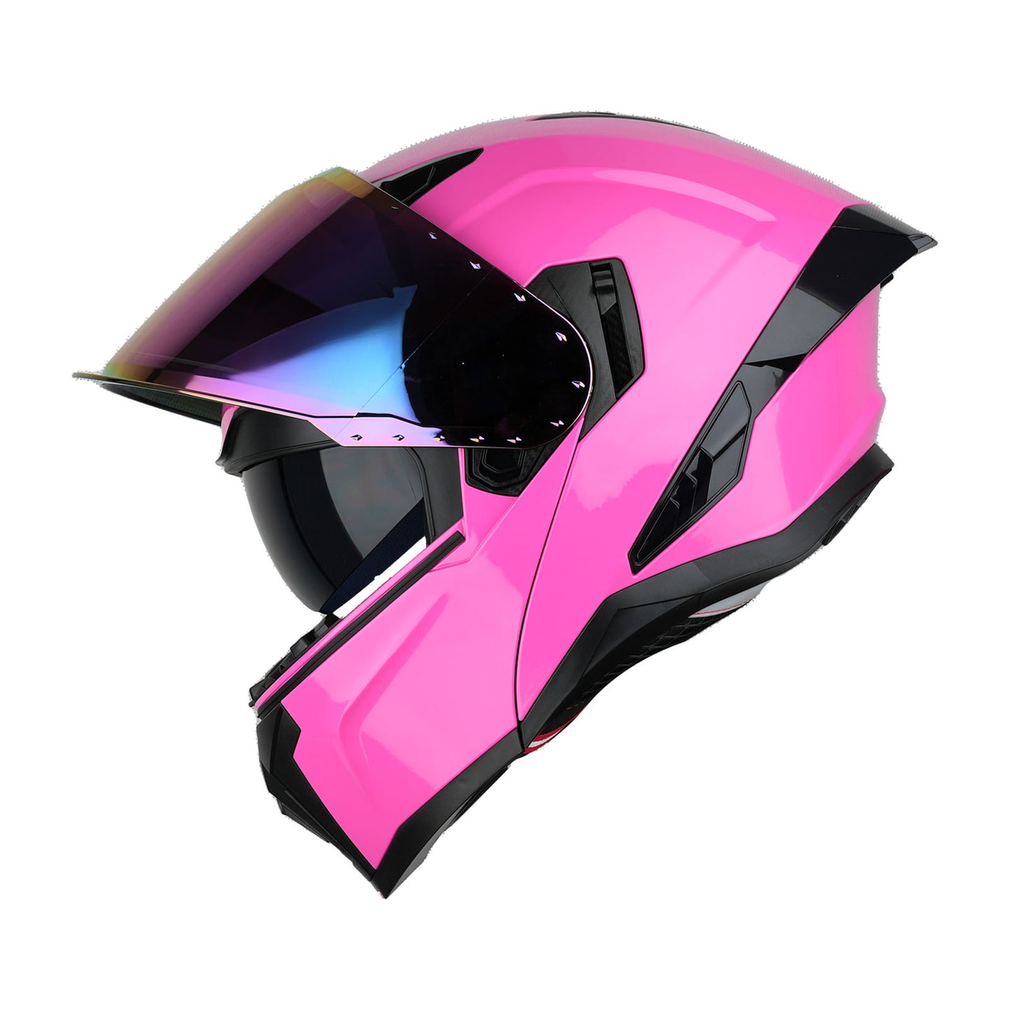 1Storm Motorcycle Modular Flip up Dual Visor Helmet Street Bike Sun Shield Full Face with One Extra Clear Shield: KT928