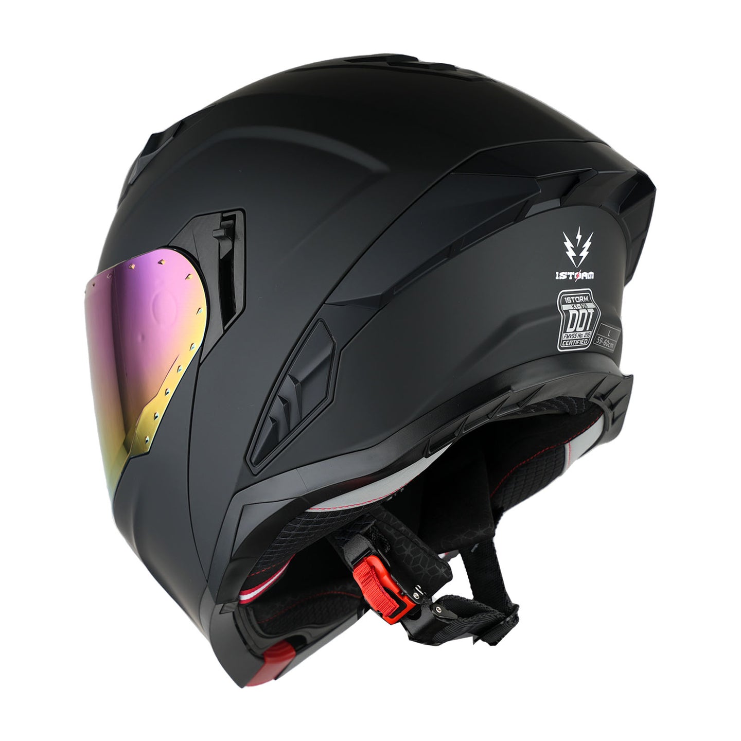 1Storm Motorcycle Modular Flip up Dual Visor Helmet Street Bike Sun Shield Full Face with One Extra Clear Shield: KT928