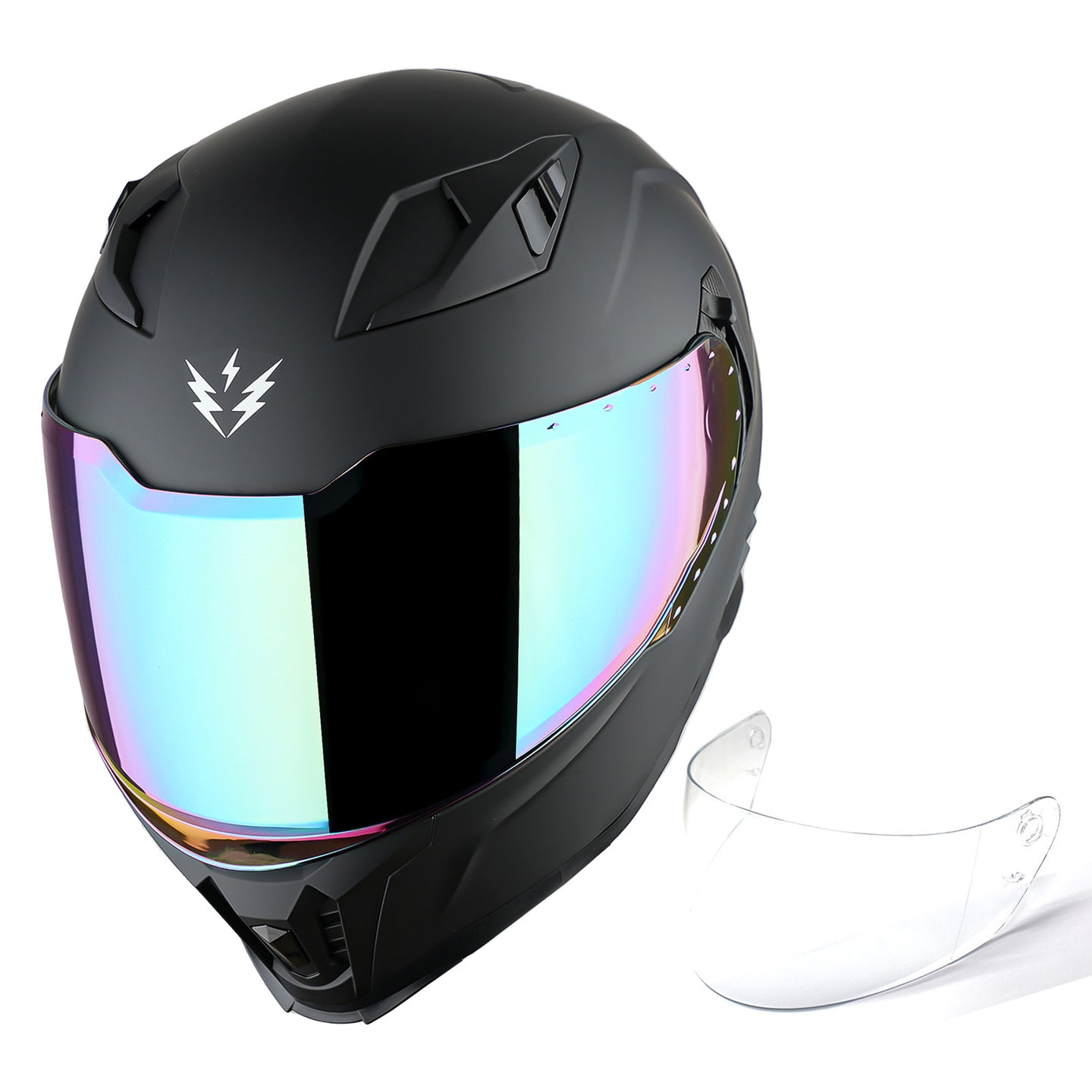 1Storm Motorcycle Full Face Helmet for Adults Men and Women Street Bike Racing Helmet DOT Approved with one Extra Clear Shield: KT828