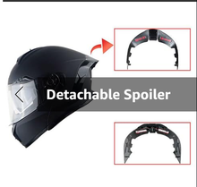 Detachable Spoiler with Rechargeable LED Tail Light for 1Storm Motorcycle Modular Flip up Dual Visor Full Face Helmet LED-X90