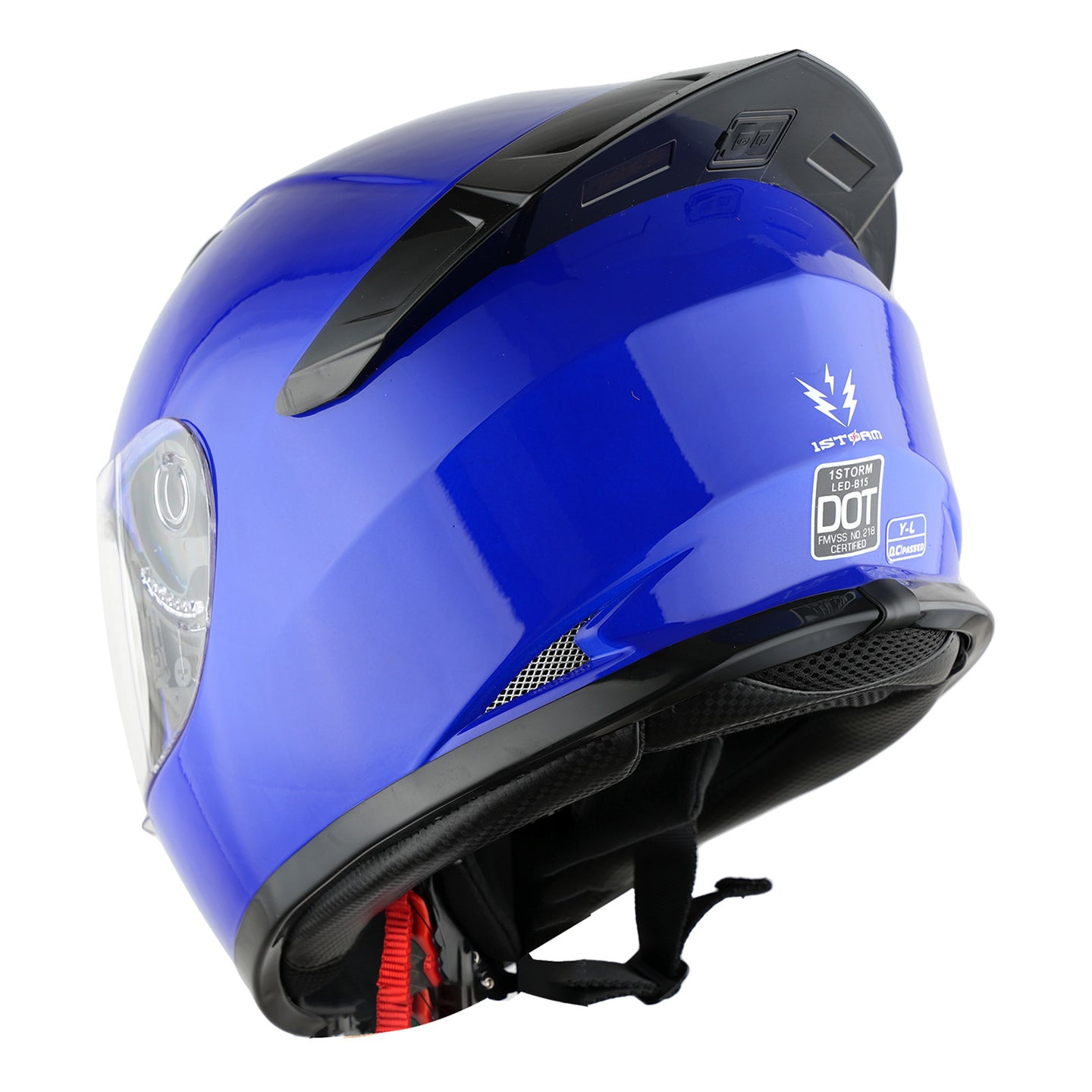 1Storm Motorcycle Youth Kids Street Dirt Bike ATV BMX MX Go Cart Karting Full Face Helmet with LED Tail Light: LED-B15