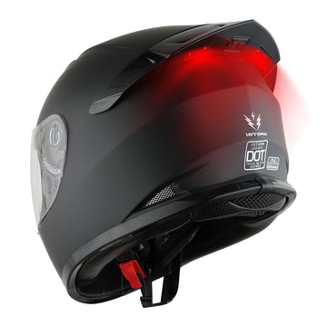 1Storm Motorcycle Youth Kids Street Dirt Bike ATV BMX MX Go Cart Karting Full Face Helmet with LED Tail Light: LED-B15