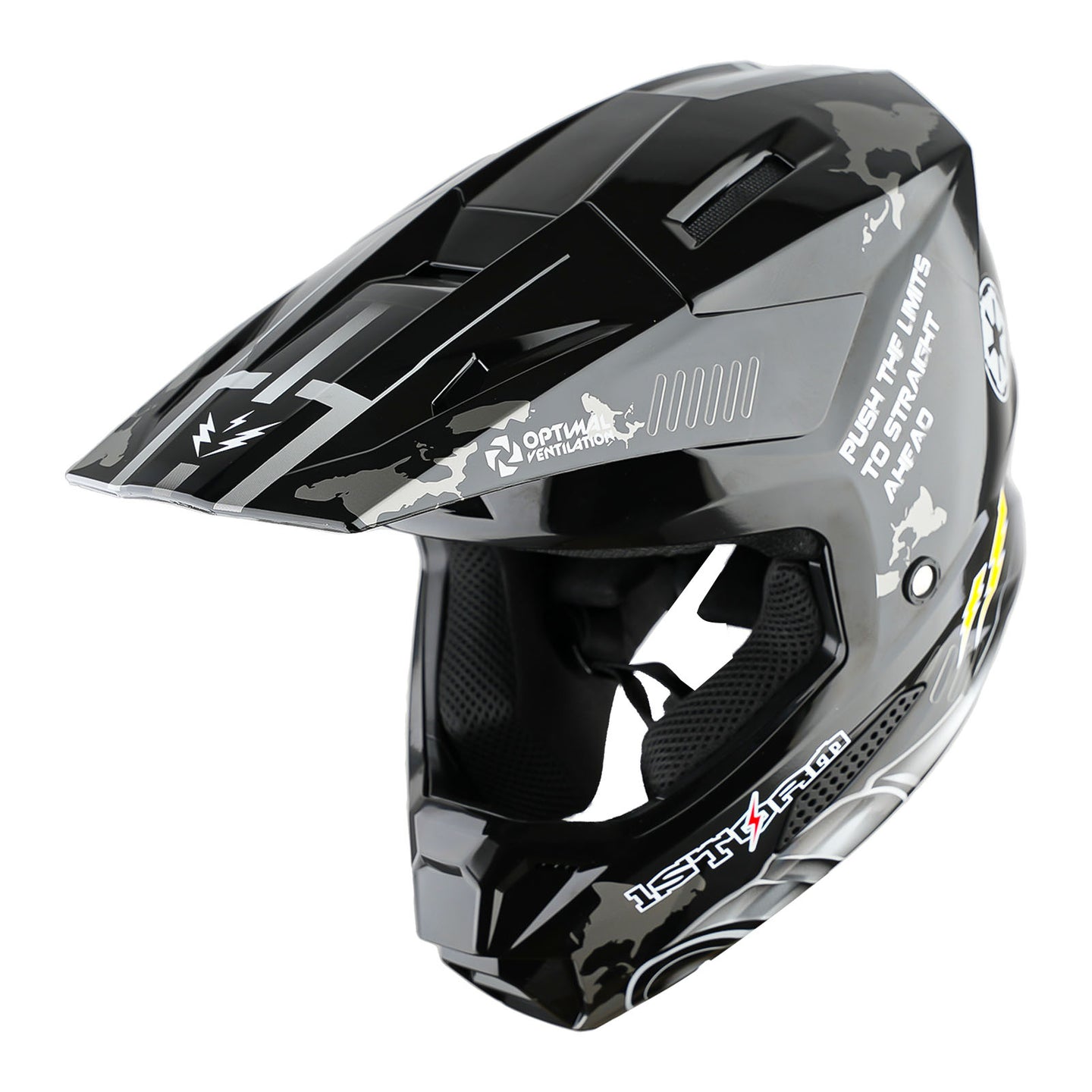 1Storm New Youth Kids BMX MX Bike Helmet Motocross Helmet Teenager T602 + Goggles + Gloves Bundle