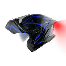 1Storm New Motorcycle Bike Modular Full Face Helmet Dual Visor Sun Shield with Rechargeable LED Tail Light: LED-X90