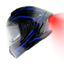 1Storm New Motorcycle Bike Modular Full Face Helmet Dual Visor Sun Shield with Rechargeable LED Tail Light: LED-X90