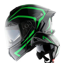 1Storm New Motorcycle Bike Modular Full Face Helmet Dual Visor Sun Shield with Rechargeable LED Tail Light: LED-X90