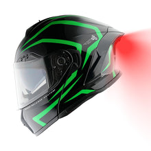 1Storm New Motorcycle Bike Modular Full Face Helmet Dual Visor Sun Shield with Rechargeable LED Tail Light: LED-X90