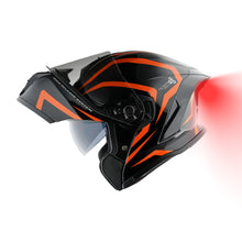 1Storm New Motorcycle Bike Modular Full Face Helmet Dual Visor Sun Shield with Rechargeable LED Tail Light: LED-X90