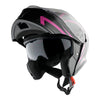 1Storm New Motorcycle Bike Modular Full Face Helmet Dual Visor Sun Shield with Rechargeable LED Tail Light: LED-X90