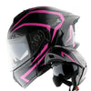 1Storm New Motorcycle Bike Modular Full Face Helmet Dual Visor Sun Shield with Rechargeable LED Tail Light: LED-X90