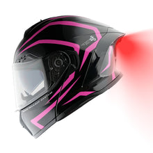 1Storm New Motorcycle Bike Modular Full Face Helmet Dual Visor Sun Shield with Rechargeable LED Tail Light: LED-X90