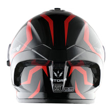 1Storm New Motorcycle Bike Modular Full Face Helmet Dual Visor Sun Shield with Rechargeable LED Tail Light: LED-X90