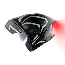 1Storm New Motorcycle Bike Modular Full Face Helmet Dual Visor Sun Shield with Rechargeable LED Tail Light: LED-X90