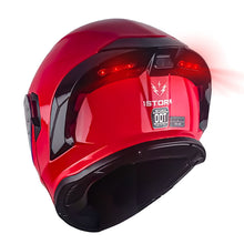 1Storm New Motorcycle Bike Modular Full Face Helmet Dual Visor Sun Shield with Rechargeable LED Tail Light: LED-X90