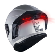 1Storm New Motorcycle Bike Modular Full Face Helmet Dual Visor Sun Shield with Rechargeable LED Tail Light: LED-X90