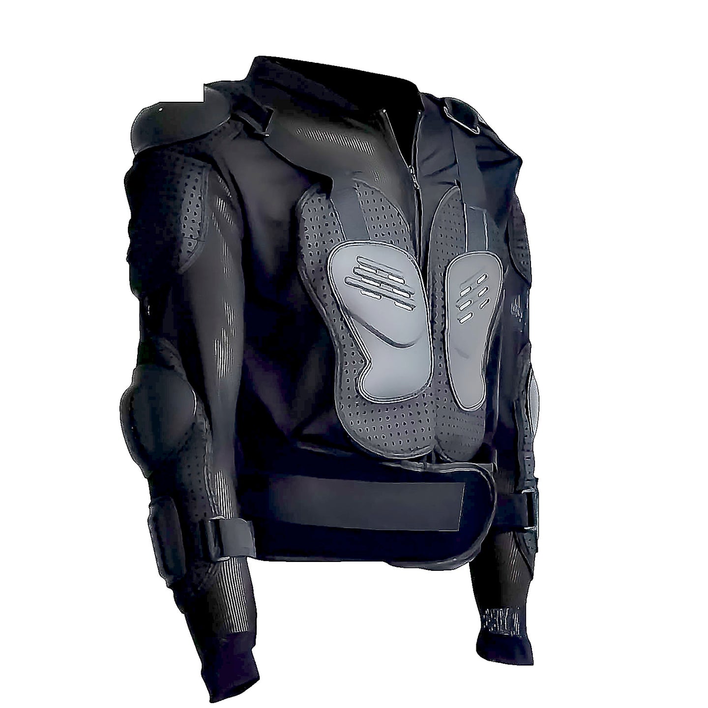 WOW Motorcycle Motocross Bike Guard Protector Youth Kids Body Armor Bundle with Youth Knee Guard Solid Black