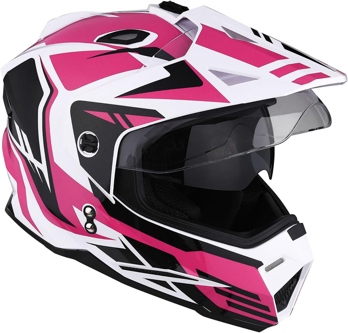 1Storm Youth Kids Dual Sport Dual Visor Motorcycle Motocross Off Road Full Face Helmet: Youth_HF802 + Motorcycle Bluetooth Headset