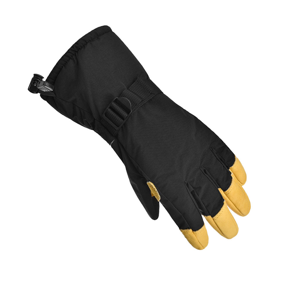 1Storm Deerskin Leather 3M Tinsulate Insulation Warm Touchscreen Winter Gloves Ski Snowboard Cycling Bike Long Sleeve Yellow Black