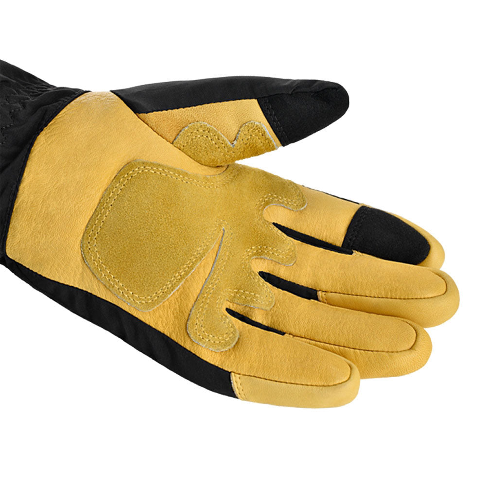 1Storm Deerskin Leather 3M Tinsulate Insulation Warm Touchscreen Winter Gloves Ski Snowboard Cycling Bike Long Sleeve Yellow Black