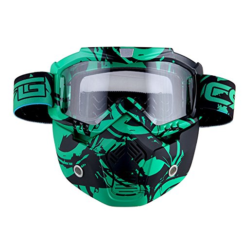 Lunettes de protection MX pour moto avec masque amovible - Pour VTT, moto tout-terrain, course UV, équitation, airsoft, tout-terrain, motocross Lunettes de protection MX pour moto avec masque amovible - Pour VTT, moto tout-terrain, course UV, équitation, airsoft, tout-terrain, motocross