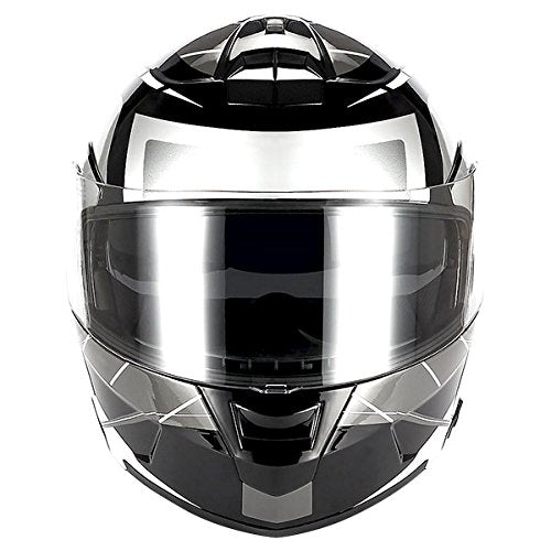 1Storm Motorcycle Street Bike Modular/Flip up Dual Visor Sun Shield Full Face Helmet: HJA119