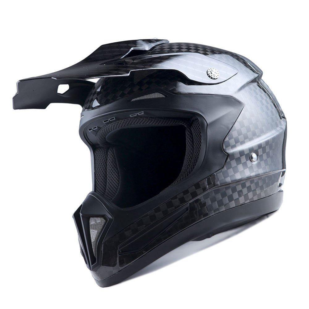 Genuine Real Carbon Fiber 1Storm Motocross Helmet Off Road ATV Dirt Bike MX BMX Black: HGXP15 XXL (24.8-25.2 Inch)