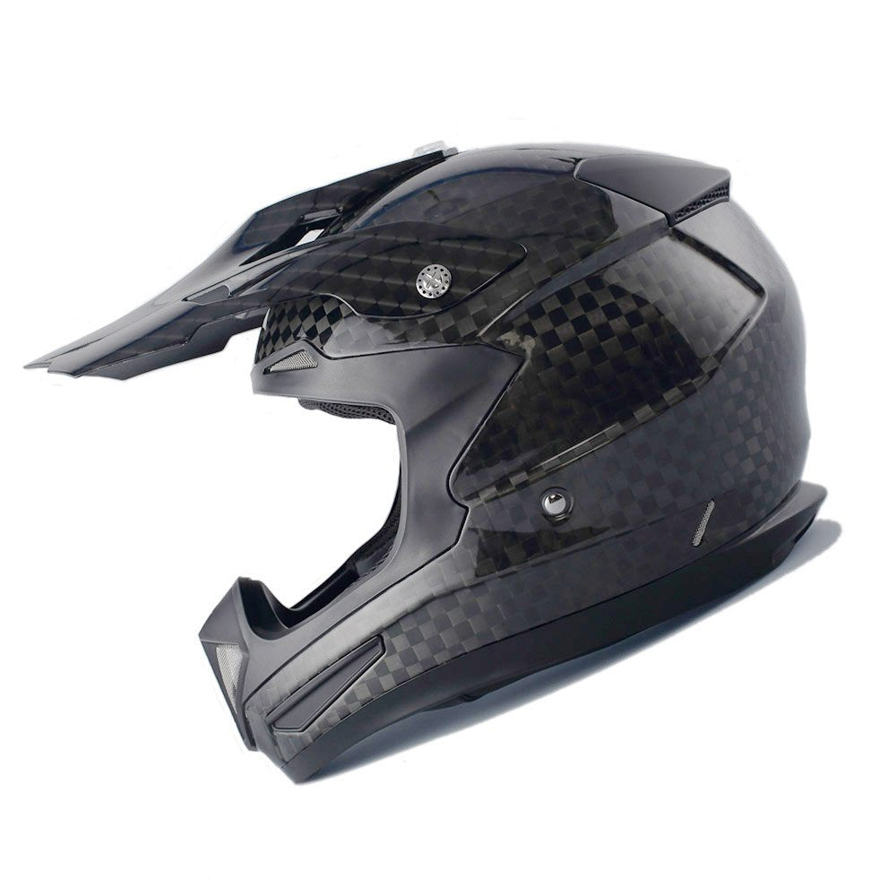 Genuine Real Carbon Fiber 1Storm Motocross Helmet Off Road ATV Dirt Bike MX BMX Black: HGXP15