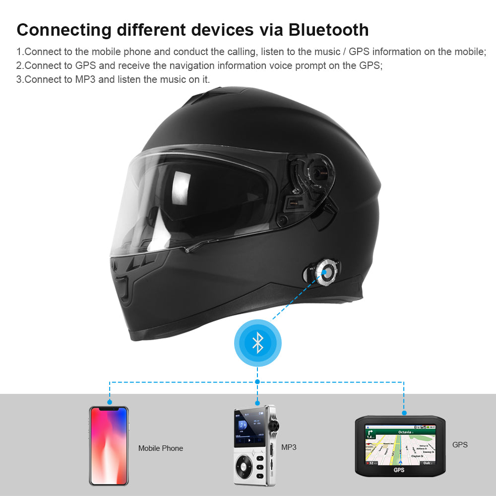 Martian Motorcycle Bluetooth Helmet 6 Riders intercom & 1000 Meter Communication: HM_BFULLFACE