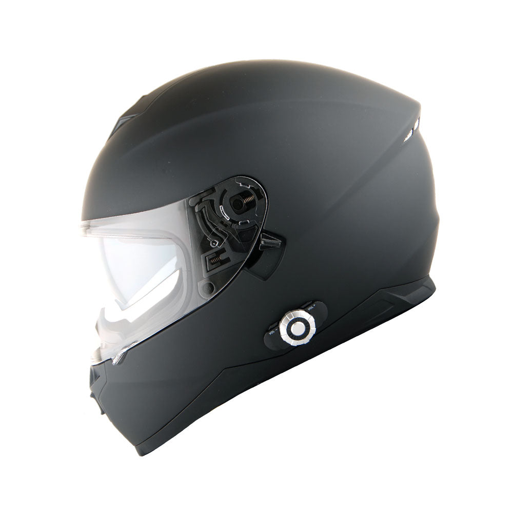 bluetooth motorcycle helmet matte black dot full face m GDM Ghost with Headset / Tinted & Clear / Large handsfree calling Adult Full-Face Motorcycle Helmet DOT