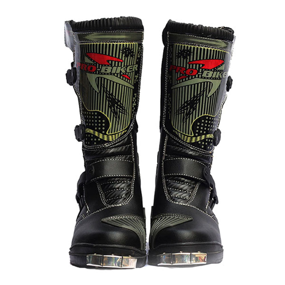 1Storm Men's Motorcycle Boots Rider Long High Racing Black Boots B1007