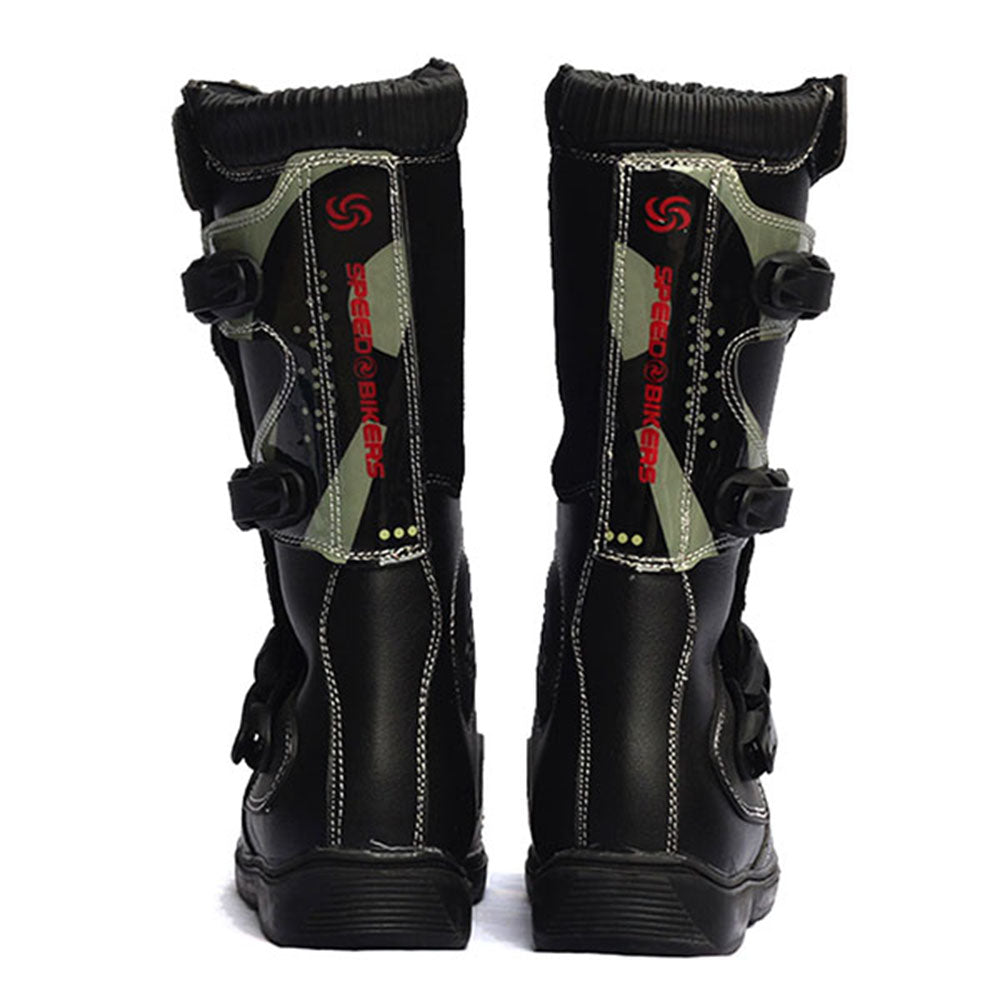1Storm Men's Motorcycle Boots Rider Long High Racing Black Boots B1007
