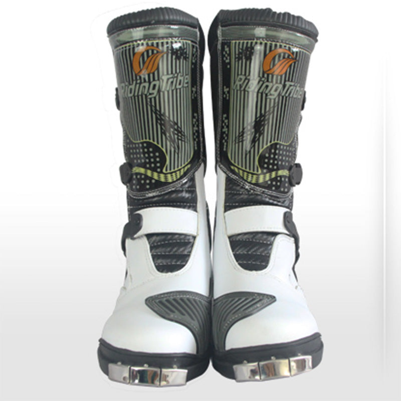 1Storm Men's Motorcycle Boots Rider Long High Racing Black Boots B1007