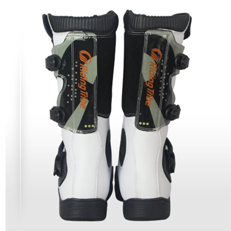 1Storm Men's Motorcycle Boots Rider Long High Racing Black Boots B1007