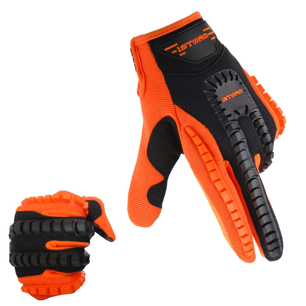 Black and orange motorcycle gloves clearance