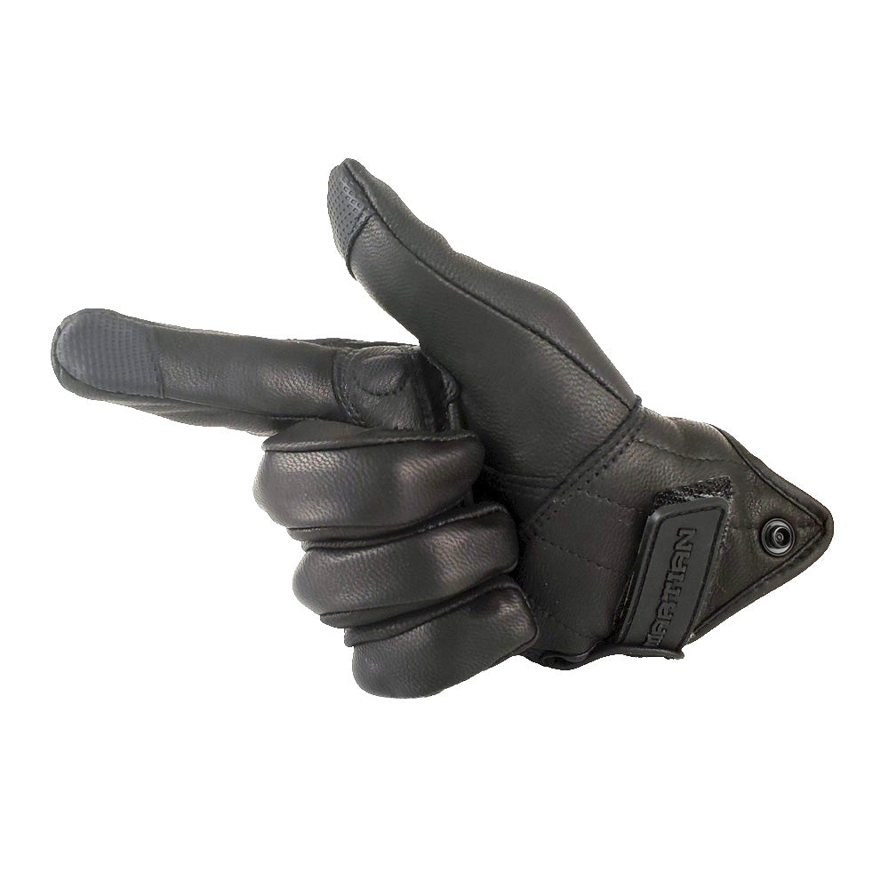 Martian Motocross Motorcycle Goat Leather Gloves BMX MX Bike Bicycle Cycling Hard Reinforced Knuckle Touch Screen Black: GLV_Martian