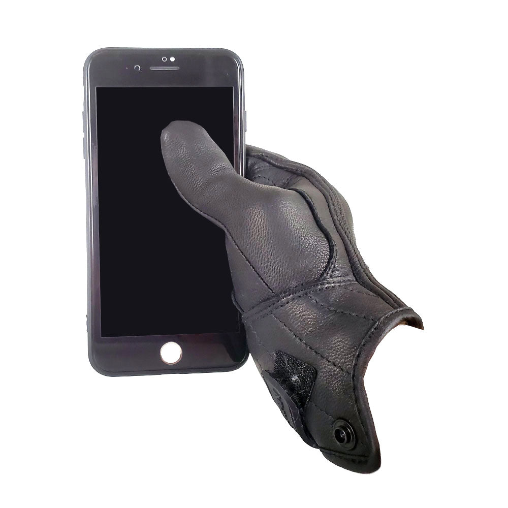 Martian Motocross Motorcycle Goat Leather Gloves BMX MX Bike Bicycle Cycling Hard Reinforced Knuckle Touch Screen Black: GLV_Martian