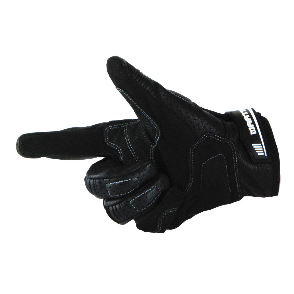 Martian Motocross Motorcycle Goat Leather Gloves BMX MX Bike Bicycle Cycling Hard Reinforced Knuckle Touch Screen Black: GLV_Martian