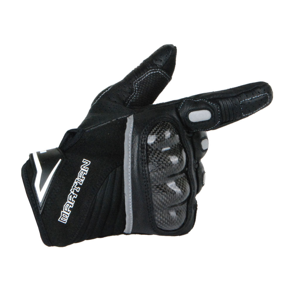 Martian Motocross Motorcycle Goat Leather Gloves BMX MX Bike Bicycle Cycling Hard Reinforced Knuckle Touch Screen Black: GLV_Martian