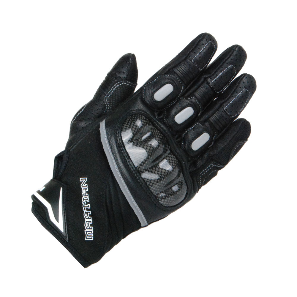 Martian Motocross Motorcycle Goat Leather Gloves BMX MX Bike Bicycle Cycling Hard Reinforced Knuckle Touch Screen Black: GLV_Martian