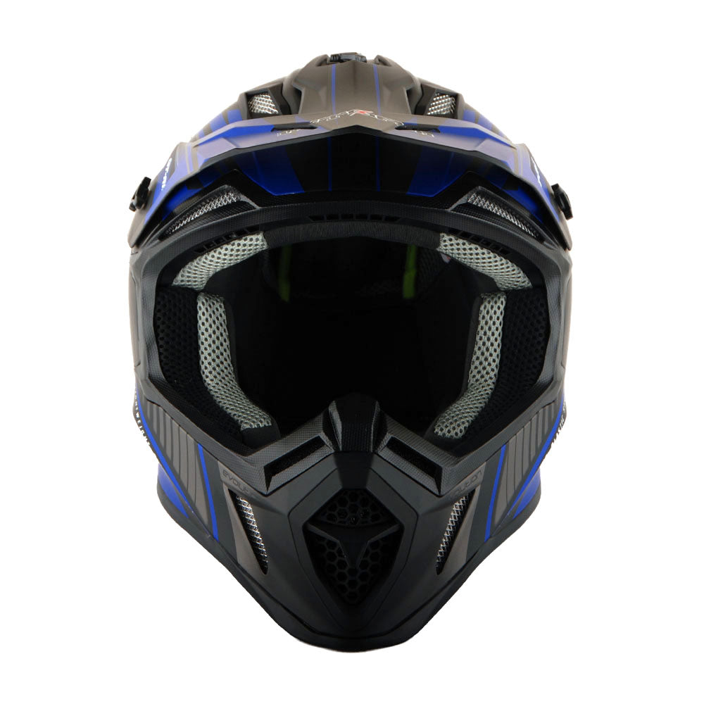 1Storm Adult Motocross Helmet BMX MX ATV Dirt Bike Downhill Mountain Bike Helmet Racing Style H637 + Motorcycle Bluetooth Headset